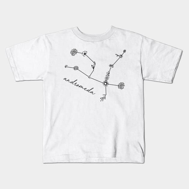 Andromeda Flower Constellation Kids T-Shirt by aterkaderk